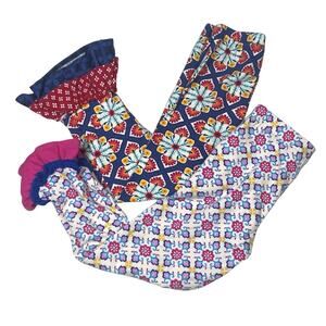 Rare Editions Jumping Fences Leggings Girls Size 6 Lot of 2 Flare Leg Boho